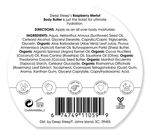 Manteiga Corporal Deep Steep Raspberry Merlot 180ml - Imagem 2
