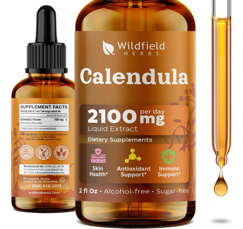 Extrato De Calêndula Wildfield Herbs 2 Oz, Suplemento - Imagem 4