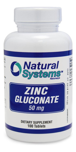 Gluconato De Zinco 50 Mg Da Natural Systems Naturasys - Supl