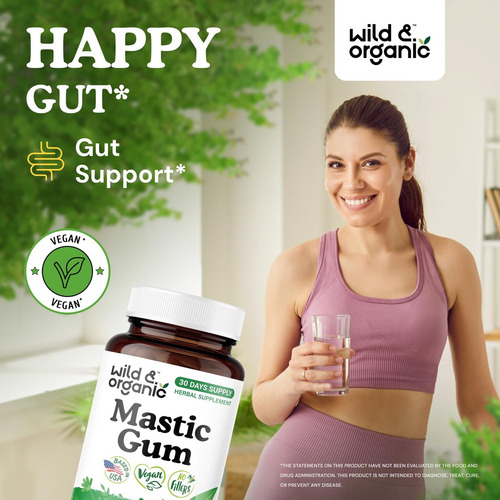 Cápsulas De Goma Mástique Vegana Wild & Organic 1000 Mg - Imagem 2