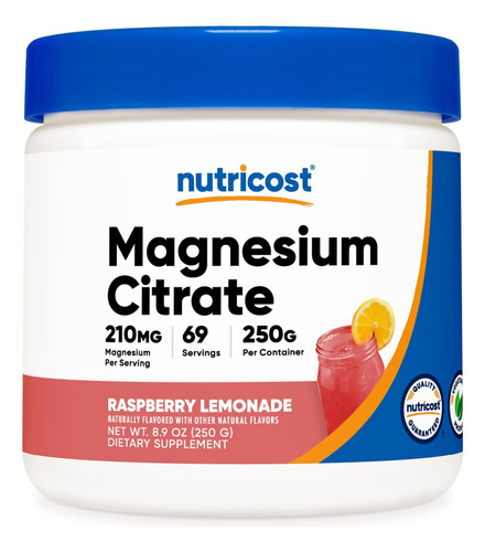 Nutricost Citrato De Magnésio Em Pó (limonada De Framboesa,