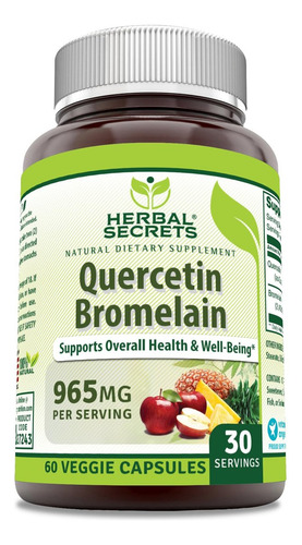 Suplemento De Quercetina E Bromelaína Herbal Secrets 60 - Imagem 2