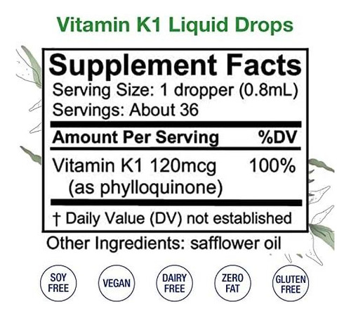 Gotas Orais De Vitamina K1 Sem Álcool Líquido De Vitamina K - Imagem 2