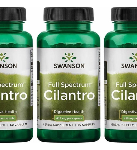 Cilantro Swanson Swanson 425 Mg 60 Cápsulas - Pacote Com 3 - Imagem 4