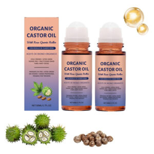 Óleo De Rícino Orgânico Com Rolo De Quartzo Rosa Em 50 Ml Pa