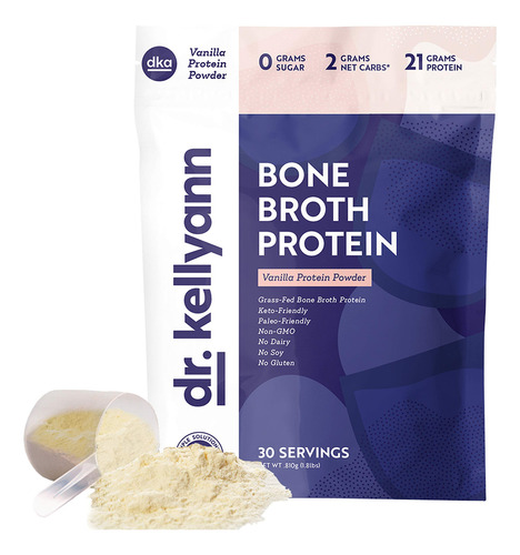 Proteína Em Pó Dr. Kellyann Bone Broth Vanilla 30 Porções