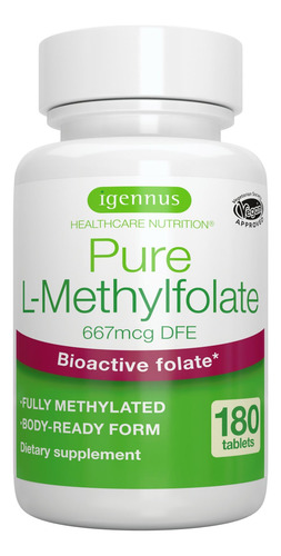 Suplemento Igennus Pure Folate 400mcg 180 Comprimidos
