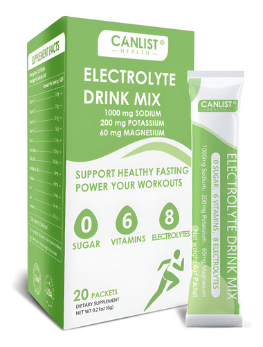 Canlist Electrolyte Powder Mistura De Bebida De Hidratação E