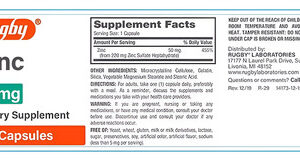 Rugby Laboratories Cápsulas De Rugby Zinco 50 Mg, 100 Unidad