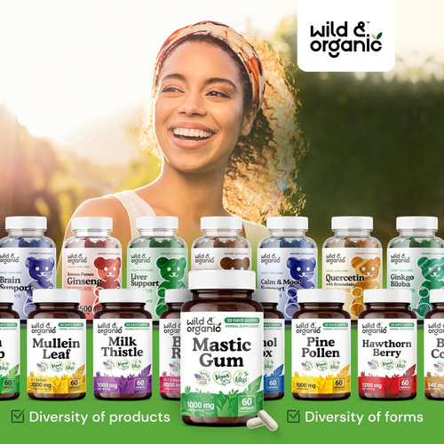 Cápsulas De Goma Mástique Vegana Wild & Organic 1000 Mg - Imagem 5