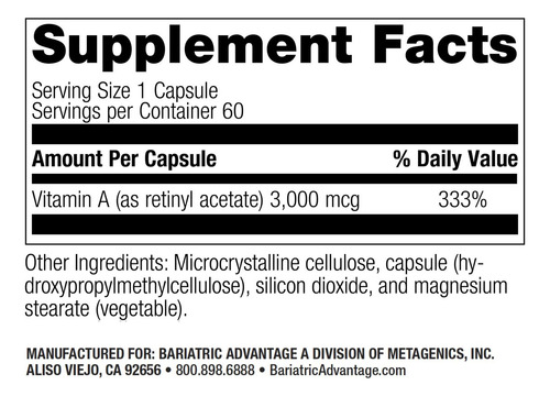 Vitamina A Bariátrica Advantage 3.000 - Imagem 6