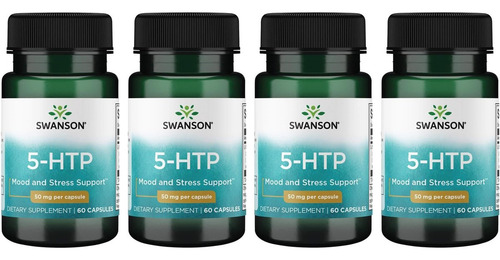Swanson Aminoácido 5-htp 50 Mg 60 Cápsulas (pacote Com 4)