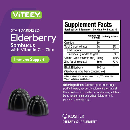 Gomas De Sabugueiro Viteey Sambucus Com Vitamina C E Zinco 6 - Imagem 4