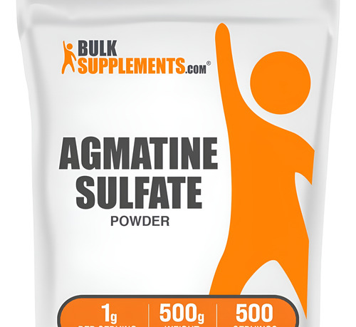 Pó De Sulfato De Agmatina Bulksupplements - 500g Sem Sabor