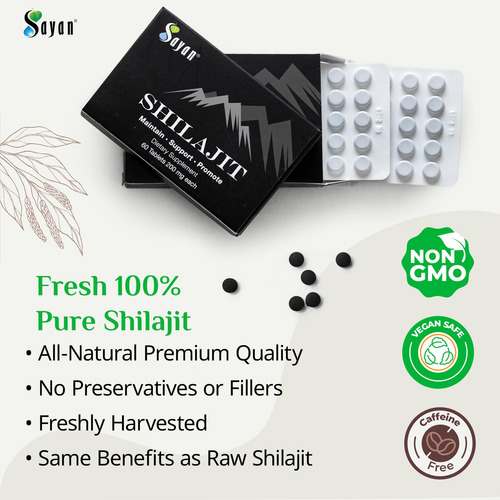 Suplemento Sayan Shilajit Comprimidos 12.000 Mg 60 Comprimid - Imagem 8
