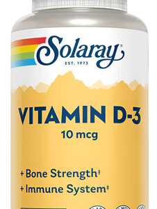 Solaray Vitamina D-3 400 Ui | 120 Cápsulas