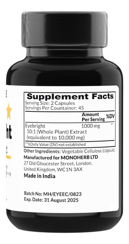 Extrato De Eufrasia Monoherb 1000 Mg - 90 Cápsulas Veganas - Imagem 2