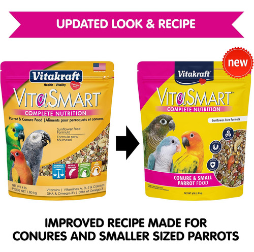 Vitakraft Vita Smart Gourmet Conure Food - Vitamina -fortifi - Imagem 9