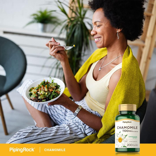 Cápsulas De Camomila Piping Rock 1100mg | 200 Comprimidos | - Imagem 13