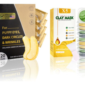 Conjunto De Máscaras De Argila E Tapa-olhos Dourados Para Ac