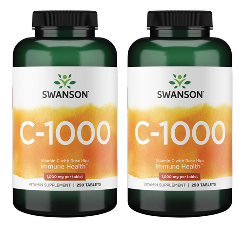 Suplemento De Vitamina C Swanson Com Rosa Mosqueta 1000 Mg