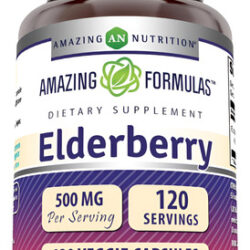 Suplemento De Sabugueiro Amazing Nutrition 500 Mg 120 Cáps