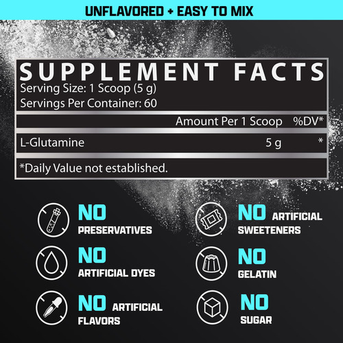 Suplemento Nutrex Research L-glutamina Em Pó 300g - 60 Doses - Imagem 2
