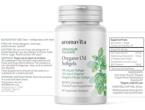 Cápsulas De Óleo De Orégano Orgânico Aromavita Aromavita - Imagem 3