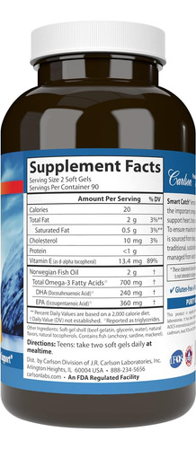 Carlson - Teens Smart Catch, 700 Mg De Ômega-3, Desenvolvime - Imagem 10