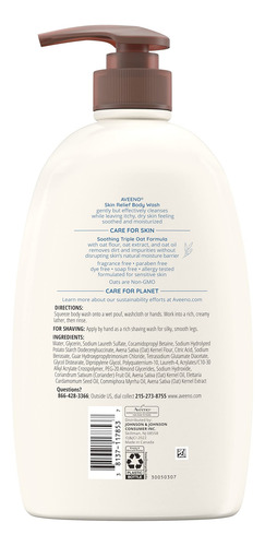 Sabonete Líquido Aveeno Skin Relief Triple Oat 975 Ml Para P - Imagem 9
