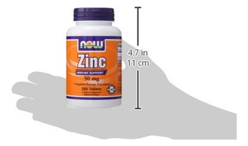 Gluconato De Zinco Now Foods Now 50 Mg, 250 Comprimidos - Imagem 2