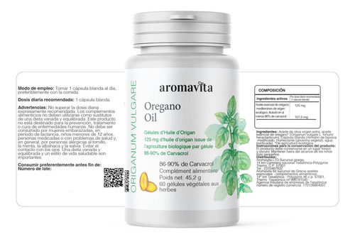 Cápsulas De Óleo De Orégano Orgânico Aromavita Aromavita - Imagem 8