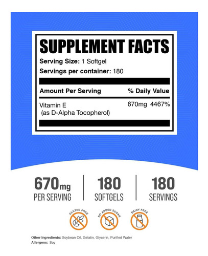 Vitamina E 1000 Iu Softgels Suplemento De Vitamina E, Sem 1 - Imagem 2