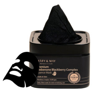 Máscara Facial Mary&may Premium Idebenone Blackberry 20 Folh