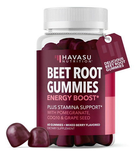 Gummies De Raiz De Beterraba Com Coq10 E Romã Suplemento De