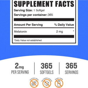 Cápsulas Gelatinosas De Melatonina 2 Mg Da Bulksupplements -