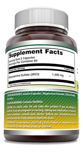 Suplemento De Glucosamina Amazing Nutrition 1500 Mg - 120