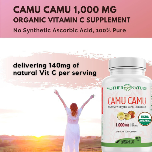 Vitamina C Orgânica De Cápsulas De Camu Camu 1.000 Mg, Embal - Imagem 9