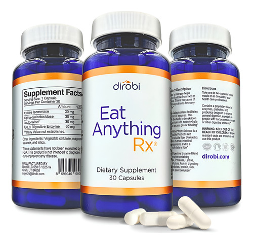 Suplemento Dirobi Eat Anything Xilose Isomerase 30 Cápsulas