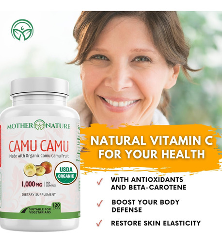 Vitamina C Orgânica De Cápsulas De Camu Camu 1.000 Mg, Embal - Imagem 3