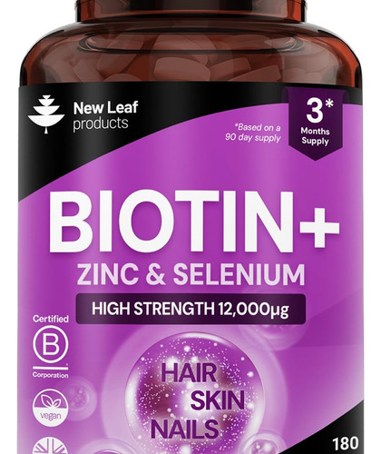 Biotina Vitaminas 12000mcg Com Coco Da Leaf Products