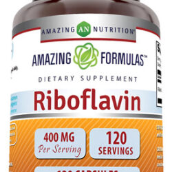 Suplemento De Riboflavina 400mg 120 Cápsulas Da Amazing Nutr