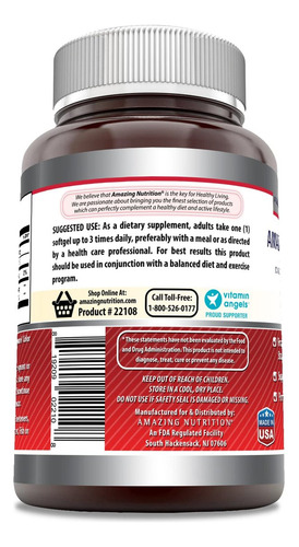 Suplemento Cla Amazing Nutrition 1250 Mg | 240 Cápsulas - Imagem 3