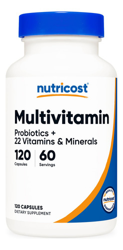 Suplemento Multivitamínico Nutricost Com Probióticos 120 Cáp