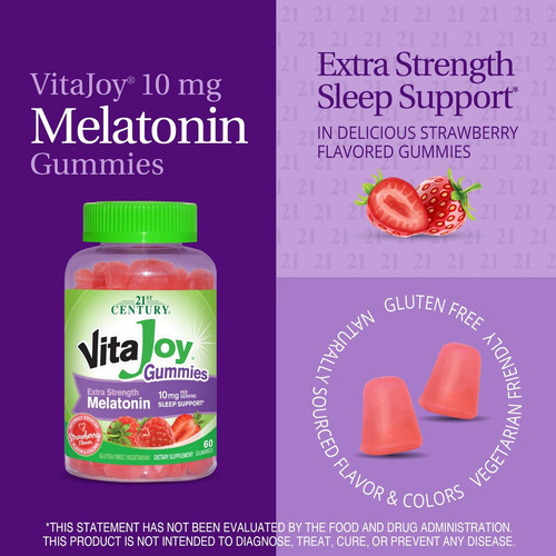 Gomas De Melatonina Extra Forte Vitajoy 21st Century 10 - Imagem 5