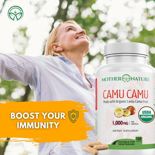 Vitamina C Orgânica De Cápsulas De Camu Camu 1.000 Mg, Embal - Imagem 2