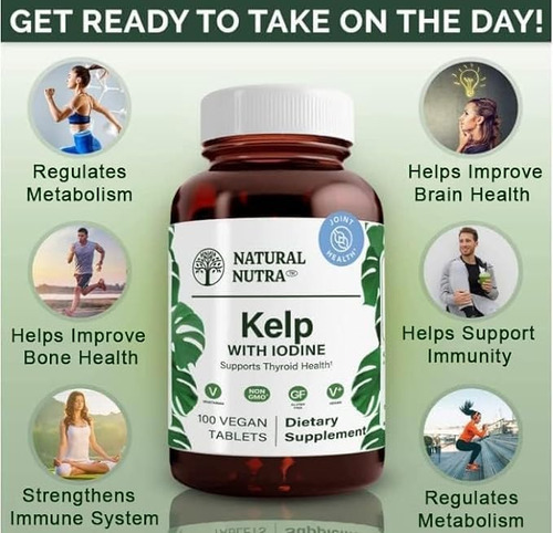 Suplemento Natural Nutra Kelp Iodine Thyroid Support 225mcg - Imagem 3