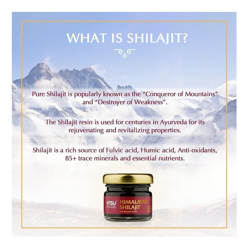 Shilajit 400mg Vasu Ayurveda: Impulsionador Himalaya - Imagem 12