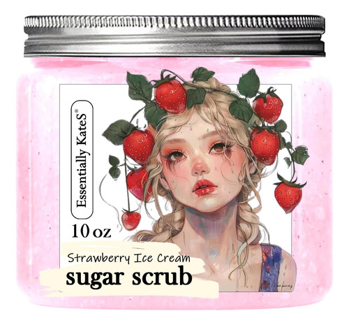 Essencialmente Kates Strawberry Ice Cream Sugar Scrub 10 Onç - Imagem 4