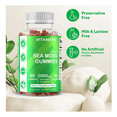 Vitamatic 3 Pack: Gomas De Irish Sea Moss 3000mg, 60 Und - Imagem 11